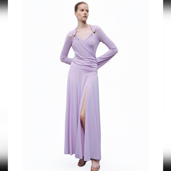 Nocturne Dresses & Skirts - Chic Long Sleeve Lavender Dress